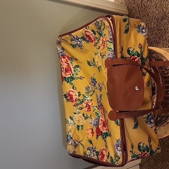 Vintage Floral Suitcase Luggage Canvas/Vinyl - Picture 14 of 15